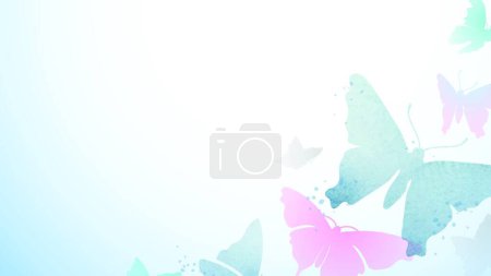 Ilustración de Fondo abstracto con mariposas voladoras coloridas - Imagen libre de derechos