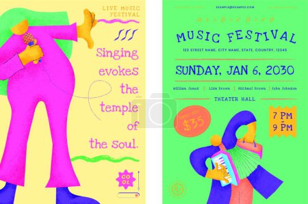 Illustration for Concert poster with music festival - Royalty Free Image