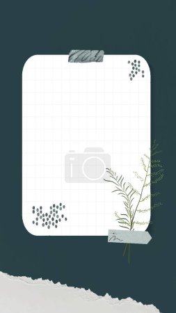Ilustración de Hoja blanca de papel con rama de hierba. ilustración vectorial. - Imagen libre de derechos