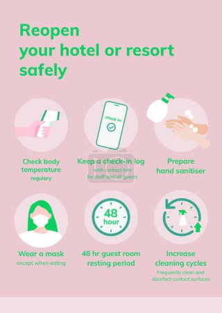 Illustration for Vector illustration of hotel room safely sign. hotel room hotel - Royalty Free Image