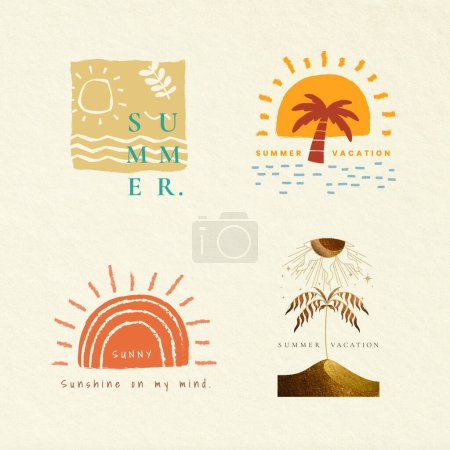 Illustration for Summer logo set, colorful vector illustration - Royalty Free Image