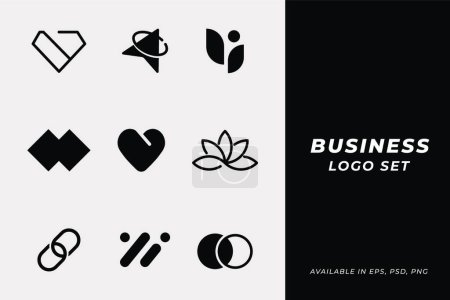 Ilustración de Logotipo de negocio conjunto, ilustración de vector simple - Imagen libre de derechos