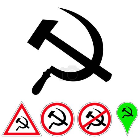 Illustration for "hammer and sickle" vector illustration - Royalty Free Image