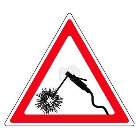 Illustration for Sign attention welding, simple vector illustration - Royalty Free Image