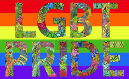 Téléchargez les illustrations : Fierté LGBT. Objet vectoriel zentangle pour la décoration - en licence libre de droit