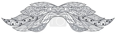 Illustration for "Mustache ornate sketch for your design. Drawing, floral" - Royalty Free Image