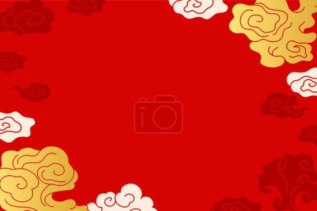 Téléchargez les illustrations : Fond d'écran chinois, illustration nuage rouge - en licence libre de droit