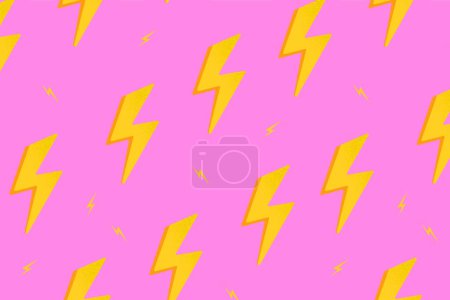 Illustration for Pink pattern background wallpaper, lightning bolt illustration vector - Royalty Free Image