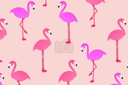 Téléchargez les illustrations : Modèle sans couture avec flamant rose - en licence libre de droit