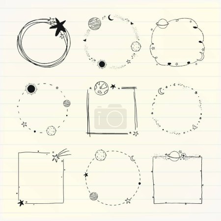 Illustration for Set of doodle design elements for your design. - Royalty Free Image