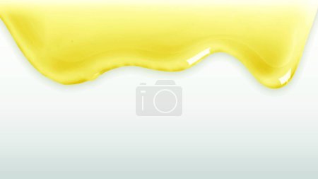 Téléchargez les illustrations : Fond jaune goutte à goutte vecteur de bordure d'huile - en licence libre de droit
