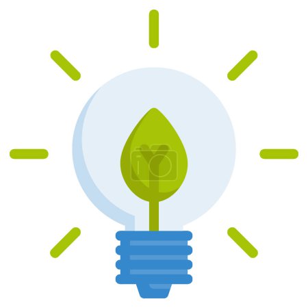 Illustration for Eco light icon design flat color style - Royalty Free Image
