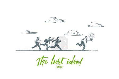 Illustration for "The best idea concept. Hand drawn isolated vector" - Royalty Free Image