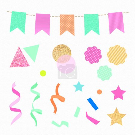 Illustration for Set of colored ribbons festive background - Royalty Free Image
