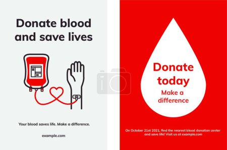 Ilustración de Plantilla de donación de sangre vectot ilustración - Imagen libre de derechos