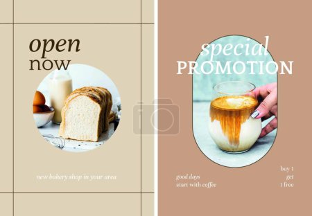 Téléchargez les illustrations : Modèle de bannière pour boulangerie et offre spéciale - en licence libre de droit