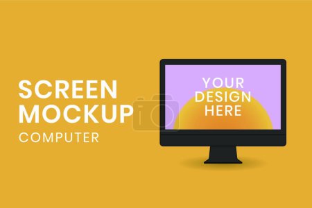 Illustration for Design template with computer screen and text concept - Royalty Free Image