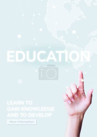 Ilustración de Concepto de educación. mujer sosteniendo el dedo índice arriba - Imagen libre de derechos