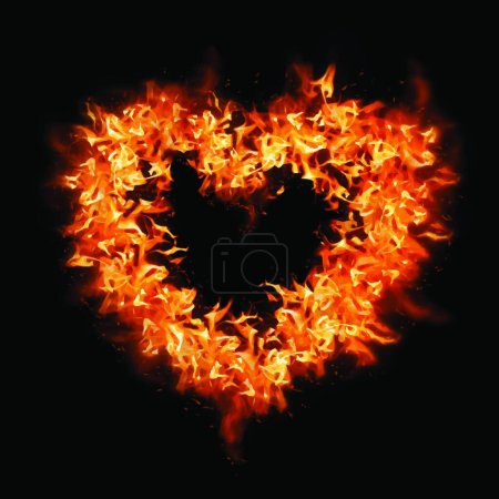 Illustration for Heart on fire  vector illustration - Royalty Free Image