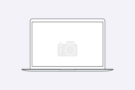 Illustration for Laptop computer icon. thin line design. vector illustration. - Royalty Free Image