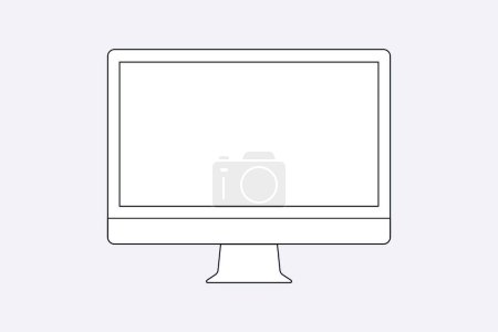 Ilustración de Monitor de ordenador aislado en blanco - Imagen libre de derechos
