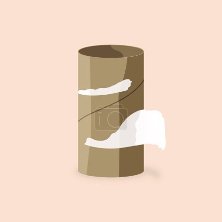 Ilustración de Tubo de papel higiénico vacío, ilustración vectorial - Imagen libre de derechos