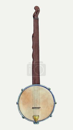 Téléchargez les illustrations : Modèle d'illustration vectorielle banjo - en licence libre de droit