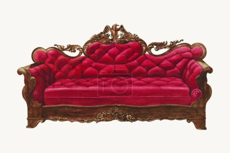 Ilustración de Viejo sofá antiguo sobre un fondo blanco - Imagen libre de derechos