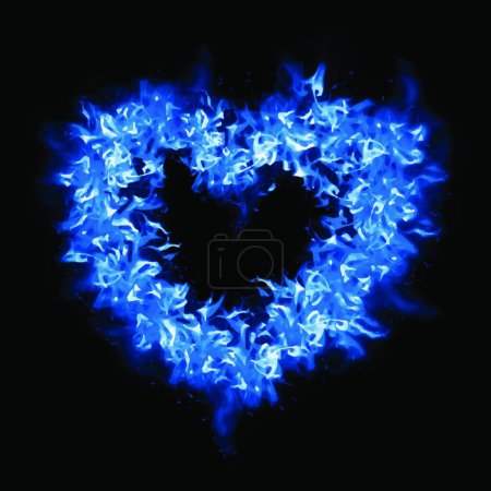 Illustration for Burning heart vector illustration - Royalty Free Image