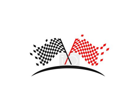 Téléchargez les illustrations : Illustration vectorielle des drapeaux de course - en licence libre de droit