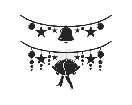 Illustration for Christmas bell icon, vector illustration - Royalty Free Image