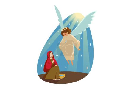 Ilustración de Anunciación, religión, biblia, concepto de cristianismo - Imagen libre de derechos