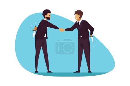 Ilustración de Betrayal, business, deal, greeting, competition concept - Imagen libre de derechos