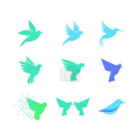 Téléchargez les illustrations : Logo oiseau, illustration vectorielle colorée - en licence libre de droit