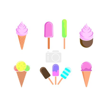 Ilustración de Conjunto de icono de helado, ilustración de vectores - Imagen libre de derechos