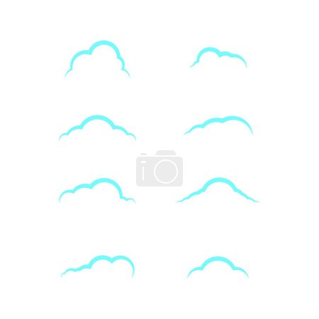 Illustration for Clouds silhouettes icons vector illustration - Royalty Free Image