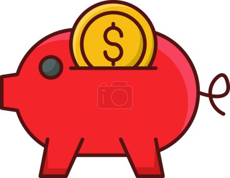 Ilustración de Piggy Bank icono vector ilustración - Imagen libre de derechos