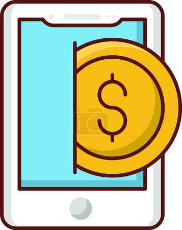 Ilustración de "pago móvil "icono web ilustración vectorial - Imagen libre de derechos