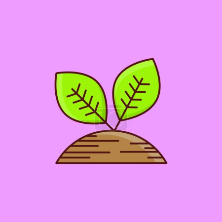 Illustration for Green plant, colored vector illustration - Royalty Free Image