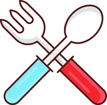 Ilustración de Tenedor y cuchara icono web ilustración del vector - Imagen libre de derechos