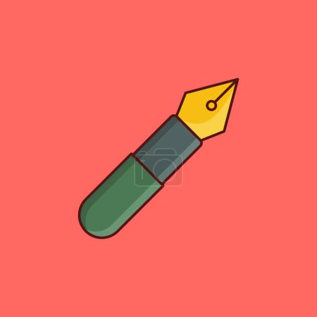 Téléchargez les illustrations : "stylo "illustration vectorielle icône web - en licence libre de droit