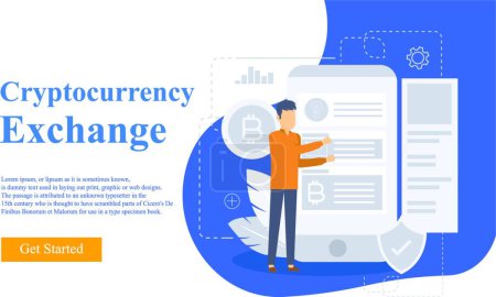 Illustration for Cryptocurrency exchange concept, simple vector illustration - Royalty Free Image