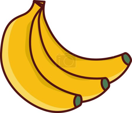 Téléchargez les illustrations : Illustration vectorielle de bananes biologiques mûres - en licence libre de droit