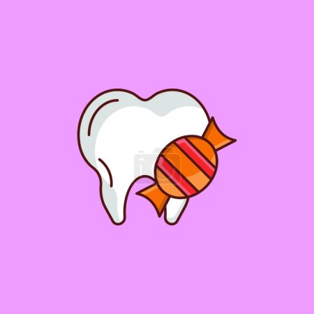 Illustration for Tooth and candy icon, vector illustration - Royalty Free Image