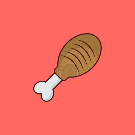 Illustration for Chicken drumstick icon, vector illustration - Royalty Free Image