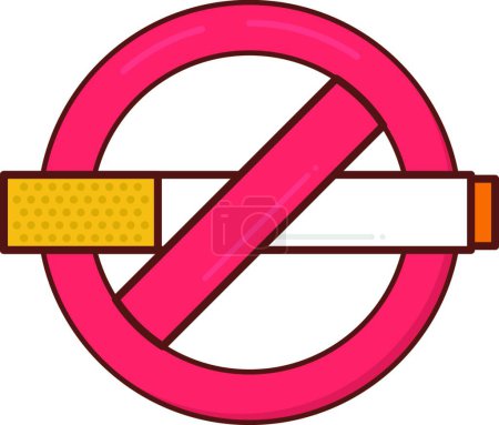 Illustration for No smoking sign. cigarette logo - Royalty Free Image