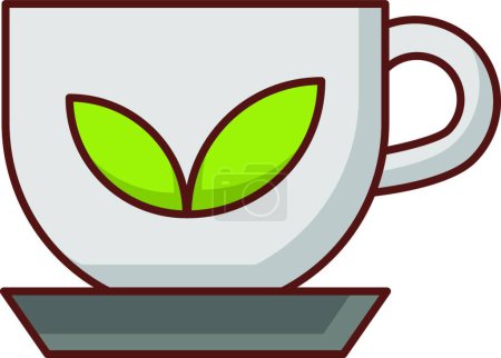 Téléchargez les illustrations : Icône de thé vert, illustration vectorielle - en licence libre de droit