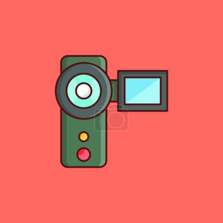 Illustration for "recording camera " web icon vector illustration - Royalty Free Image