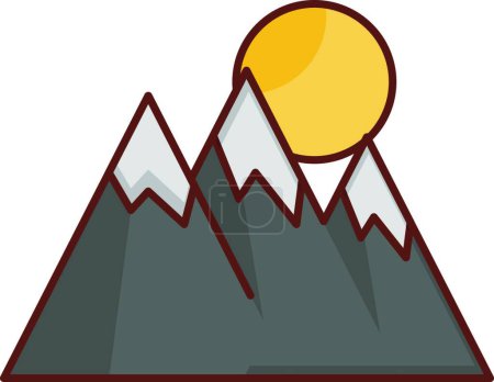 Illustration for Mountain icon. vector illustration - Royalty Free Image