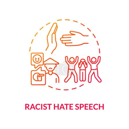 Illustration for "Racist hate speech red gradient concept icon" - Royalty Free Image